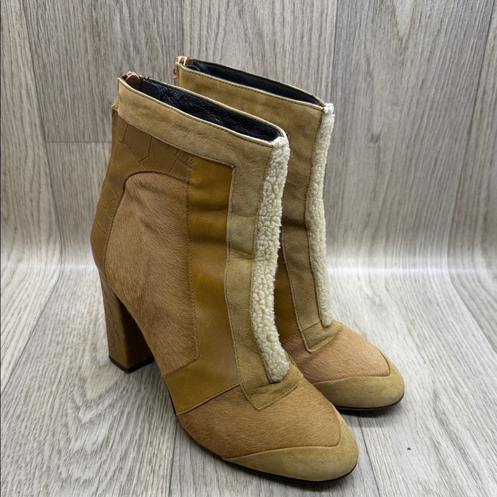 Just Cavalli Tan Heeled Ankle Boots